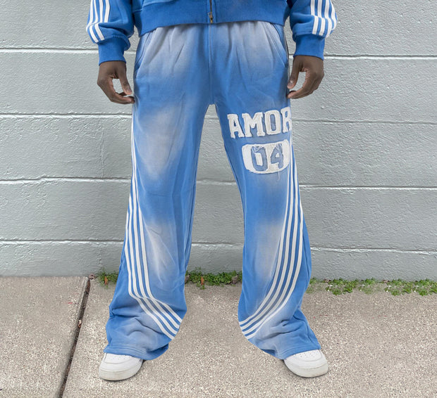 Fashion stripe print casual trousers