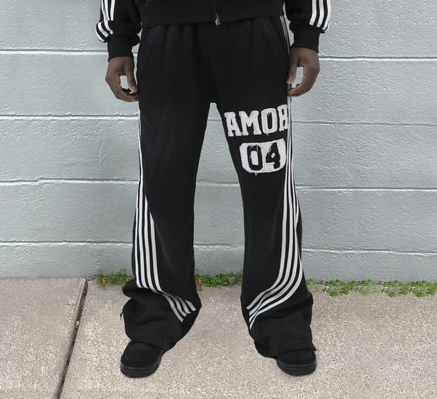 Fashion stripe print casual trousers