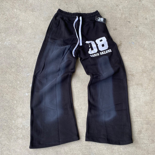 Digital Print Loose Wide Leg Pants