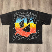 Skull surfboard print T-shirt