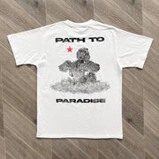 Preppy Short Sleeve Round Neck Loose T-Shirt