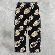 Casual stepping foot prints home outdoor lamb velvet trousers