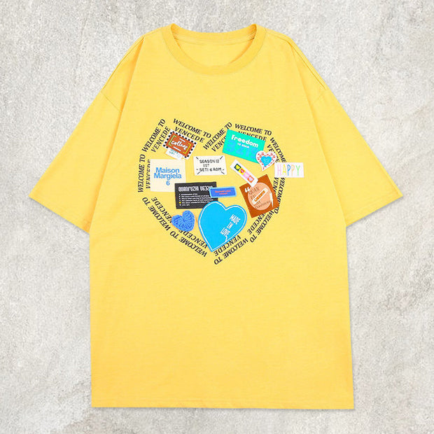 Heart Letter Label Graphic Tee