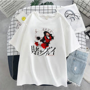 Skull pattern loose couple design T-shirt