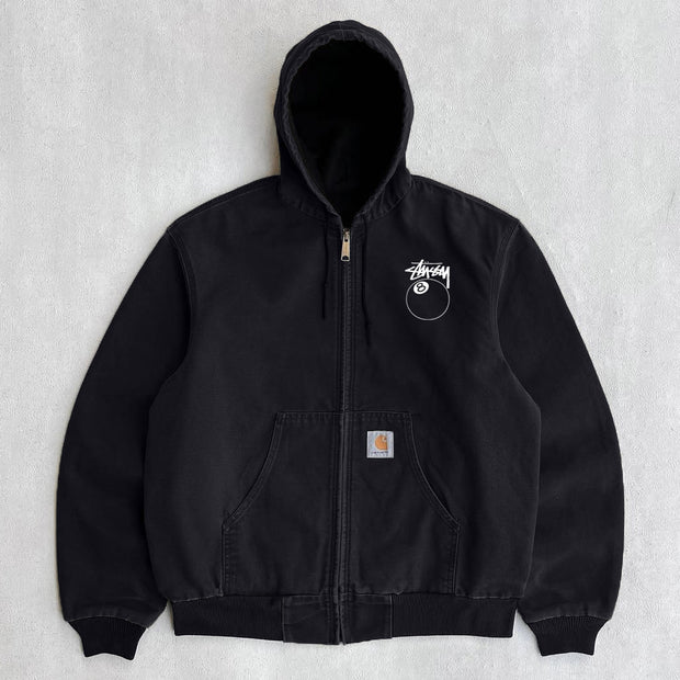 Billiards No. 8 Printed Long Sleeve Zipper Design Jacket