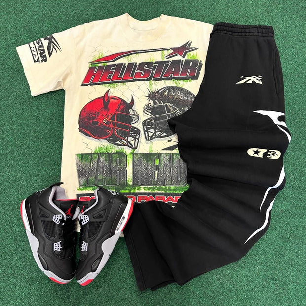Fashion Print T-shirt Sweatpants Two Piece Set