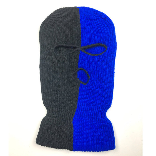 Warm contrast color matching three-hole hat ski mask