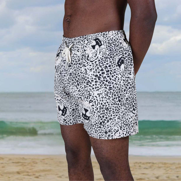 Vintage Tiger Pattern Seaside Beach Shorts