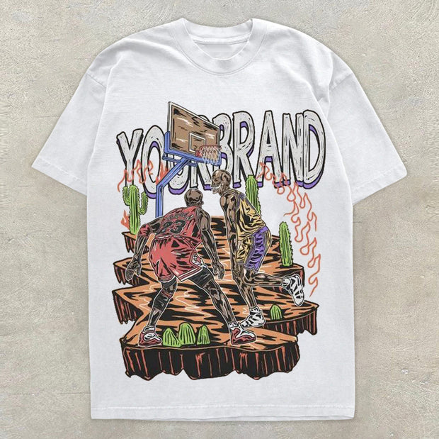 Personalized Street Style Printed Loose Round Neck Short Sleeve T-Shirt
