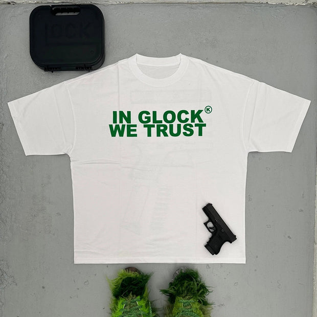 In Glock We Trust printed T-shirt