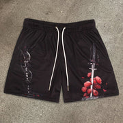 Casual Vintage Personalized Print Mesh Shorts