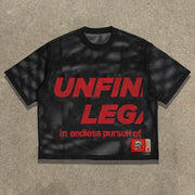 Casual Street Retro Printed Mesh Jersey