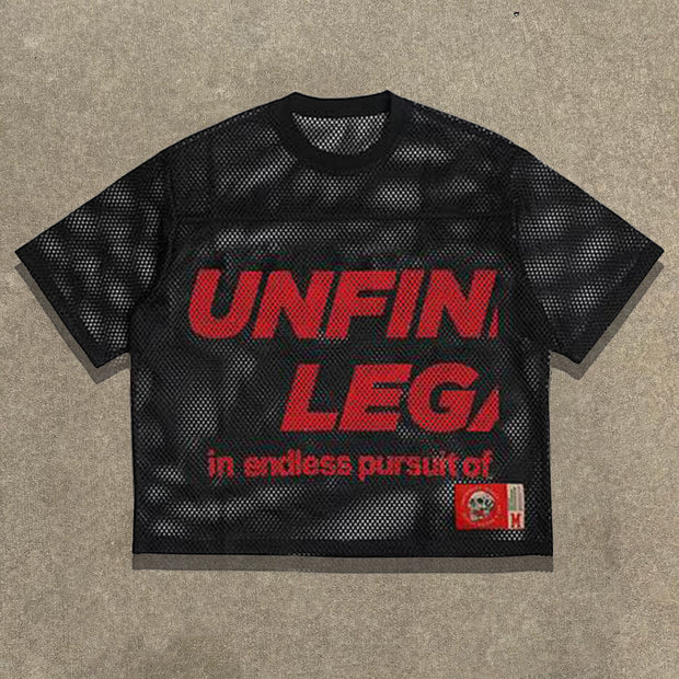 Casual Street Retro Printed Mesh Jersey