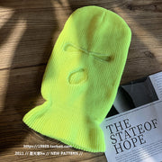 Autumn and winter warm hood solid color personality funny knitted woolen hat