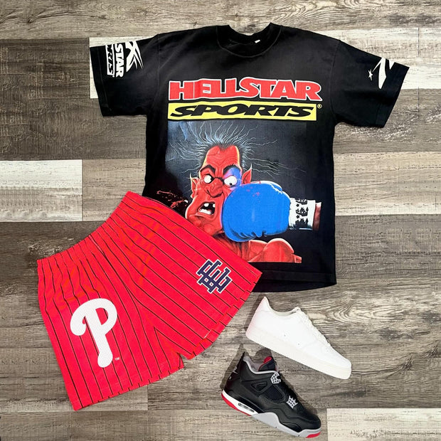 Boxer print T-shirt and shorts two-piece set