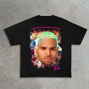 Retro hip-hop trendy printed street T-shirt