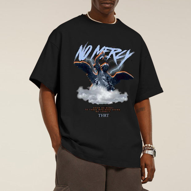 Personalized casual loose round neck print short sleeve men