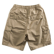 Multi Pocket Elastic Waist Cargo Shorts Casual Cropped Pants