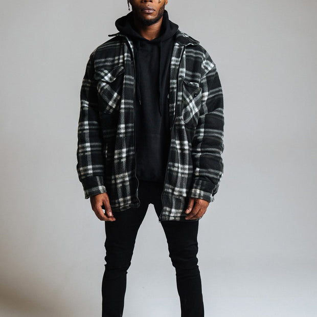 Casual plaid shirt jacket