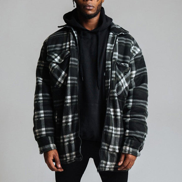 Casual plaid shirt jacket