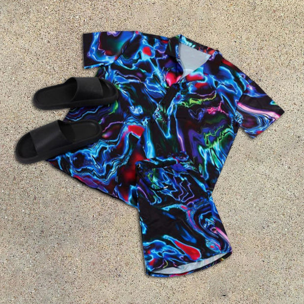 All Over Print Short Sleeve Shirt Set