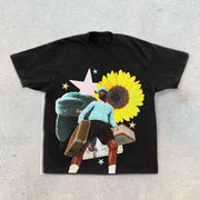 Vintage Print Cozy Street T-Shirt