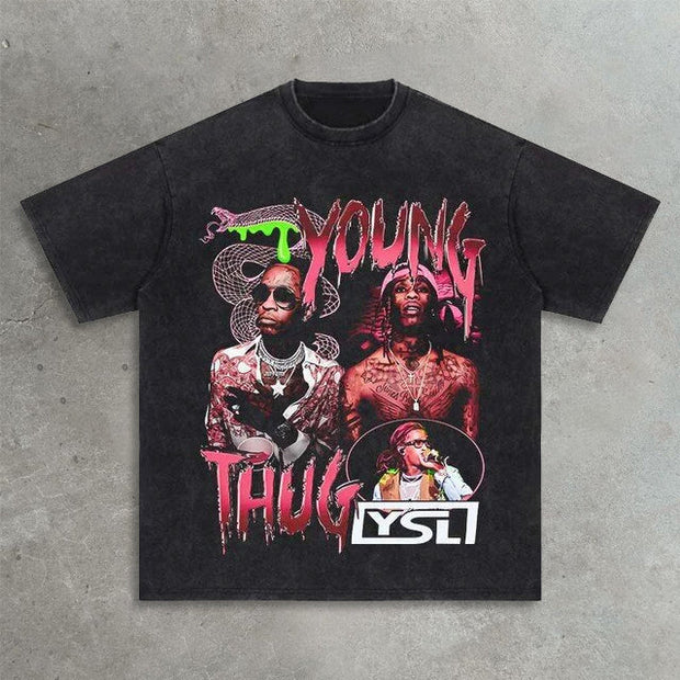 Rap music festival printed T-shirt