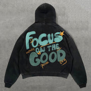 Focus On The Good Print Long Sleeve Hoodies