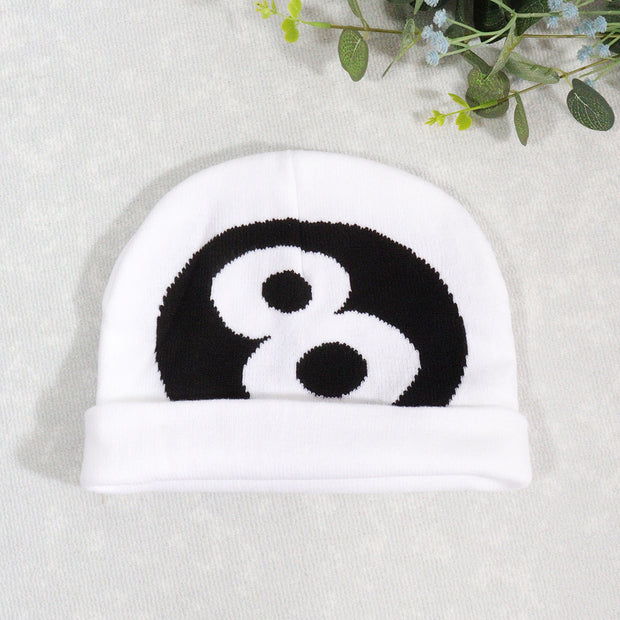 Trendy couple style knitted hat No. 8 ball multi-color hat