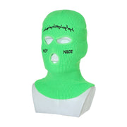 Embroidered Ski Three Hole Knit Hat Ski Warm Ear Guard Head Cover