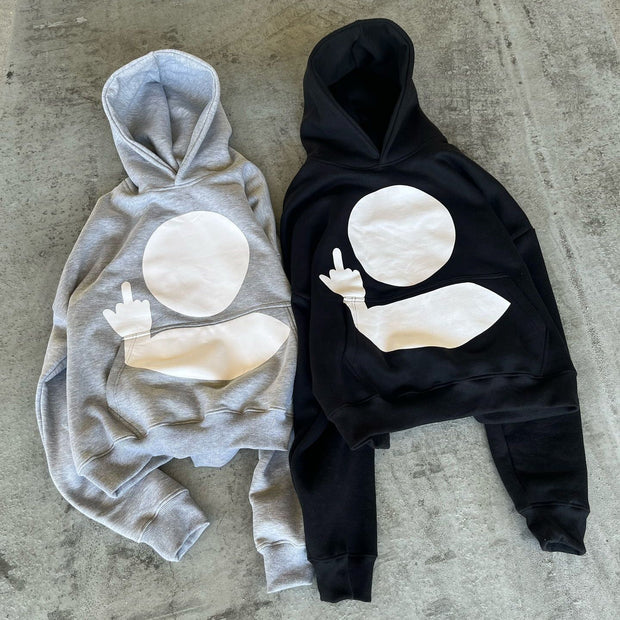 F*ck Cartoon Print Long Sleeve Hoodies