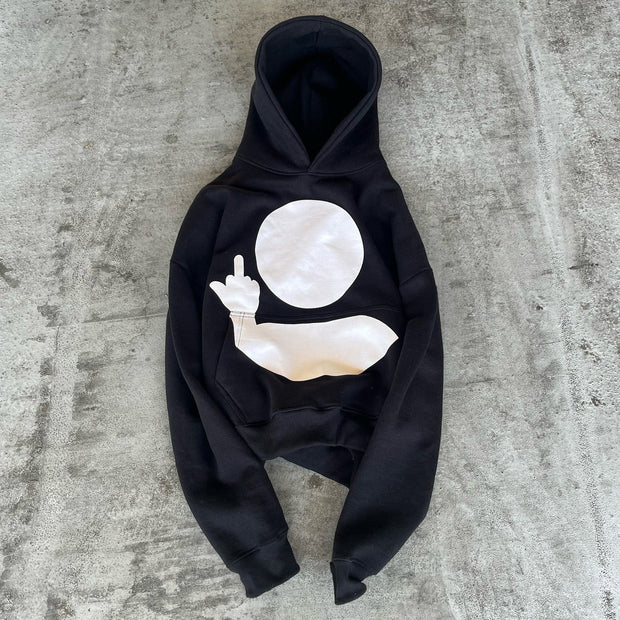 F*ck Cartoon Print Long Sleeve Hoodies