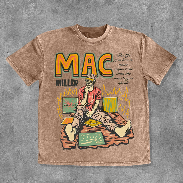 Print Washed Short Sleeve T-Shirt