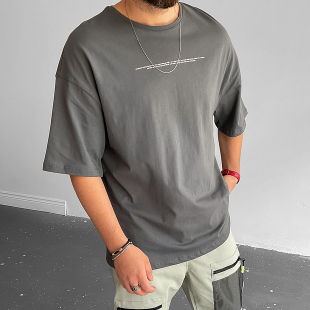 Stylish Alphabet Butterfly Print Crew Neck T-Shirt