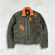 Contrast Lapel Cross Zip Jacket