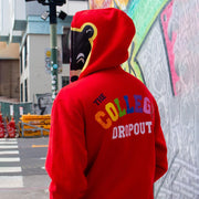 Cartoon bear print personality casual full zipper hoodie