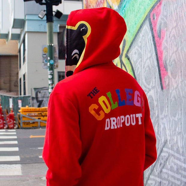 Cartoon bear print personality casual full zipper hoodie