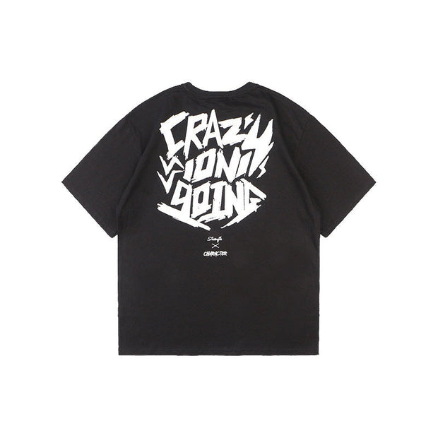Letter print loose short sleeve T-shirt