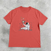 Astronaut Personality Butterfly Print Short Sleeve T-Shirt