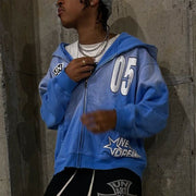 Gradient Vintage Wash Zip-Up Hoodie