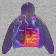 Stylish Retro Print Casual Hoodie