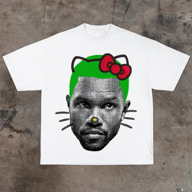Fashionable kitty print t-shirt