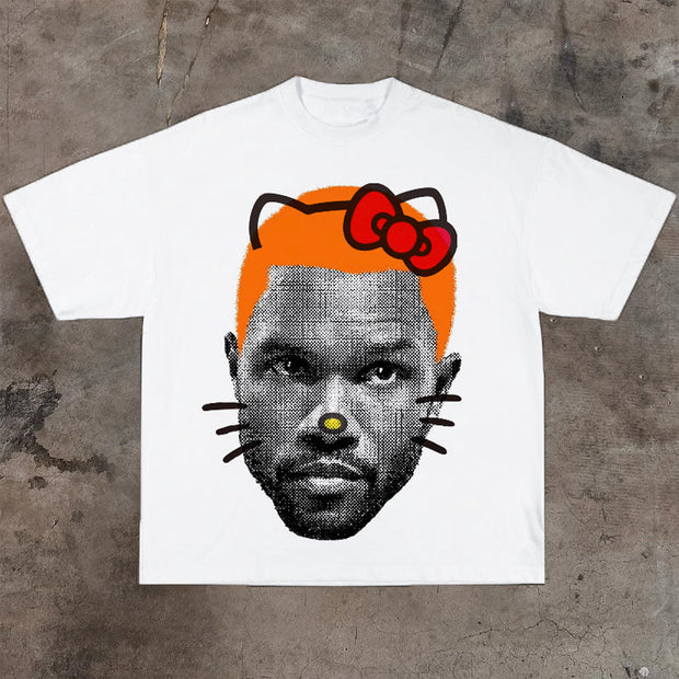 Fashionable kitty print t-shirt