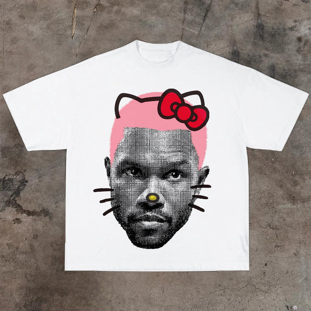 Fashionable kitty print t-shirt