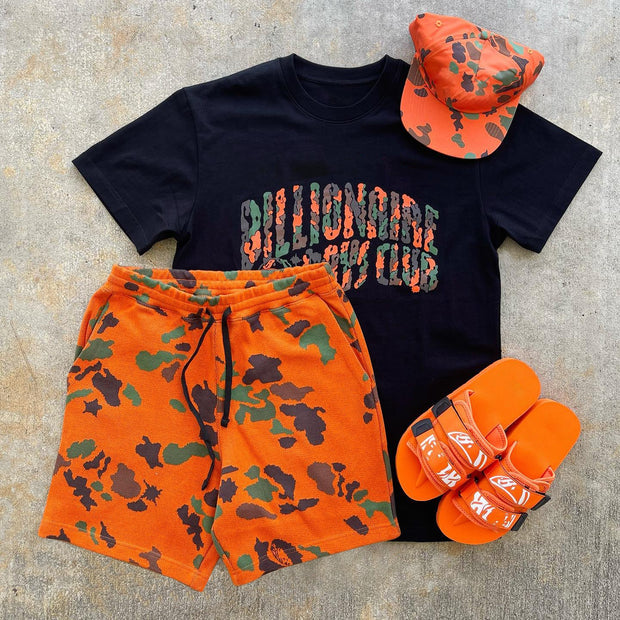 Fashion Preppy Casual Print Camouflage Shorts Short Sleeve Two Piece