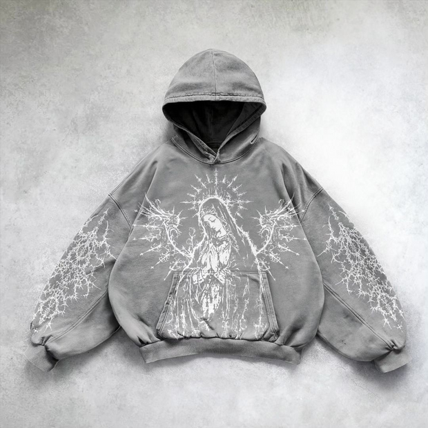 Oversized Madonna print hoodie