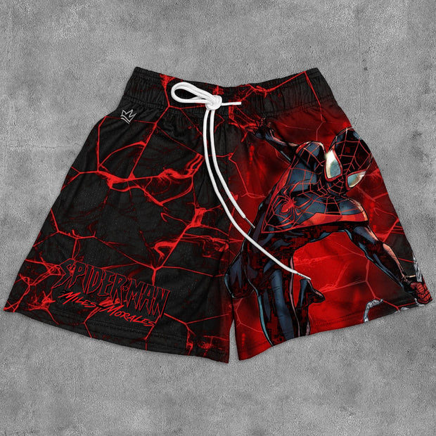 Fashion Basics Anime Print Mesh Pocket Shorts