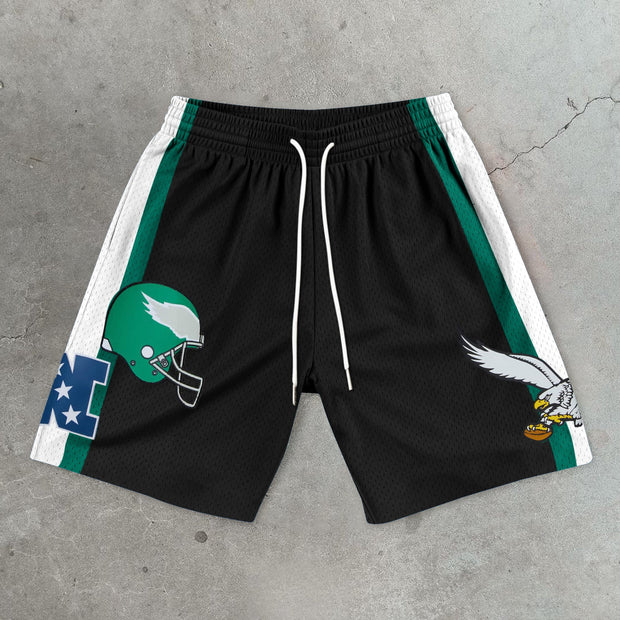 Retro Trendy Mesh Track Shorts