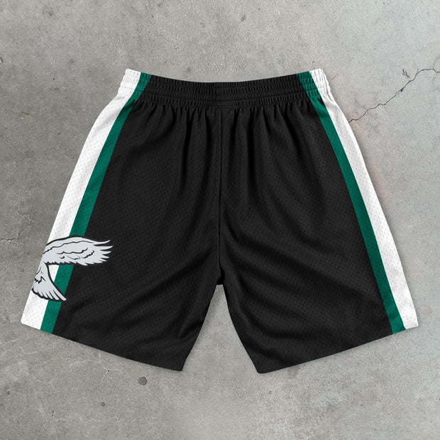 Retro Trendy Mesh Track Shorts