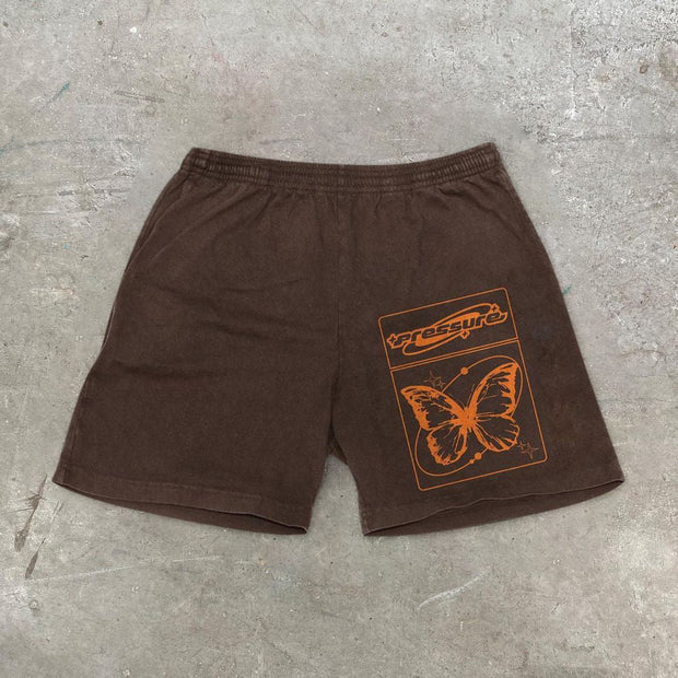 Personalized casual butterfly print shorts men